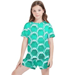 Hexagon Windows Kids  Tee And Sports Shorts Set by essentialimage