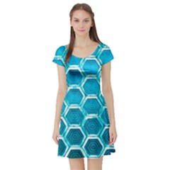 Hexagon Windows Short Sleeve Skater Dress by essentialimage