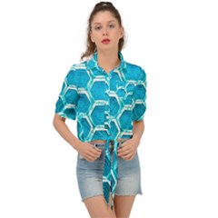 Hexagon Windows Tie Front Shirt  by essentialimage