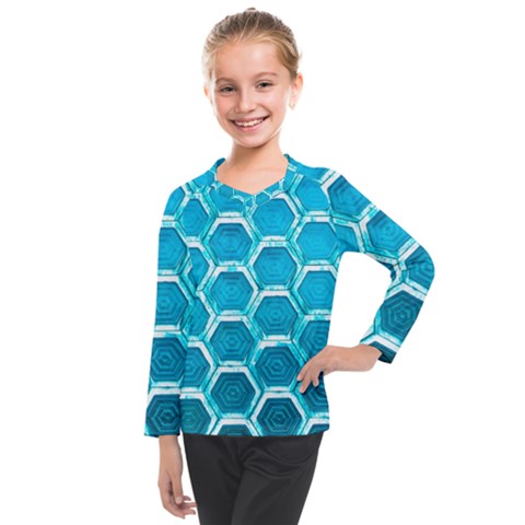 Hexagon Windows Kids  Long Mesh Tee by essentialimage