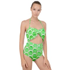 Hexagon Windows Scallop Top Cut Out Swimsuit by essentialimage