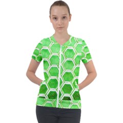 Hexagon Windows Short Sleeve Zip Up Jacket by essentialimage