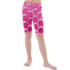 Hexagon Windows Kids  Mid Length Swim Shorts