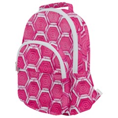 Hexagon Windows Rounded Multi Pocket Backpack