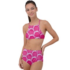 Hexagon Windows High Waist Tankini Set