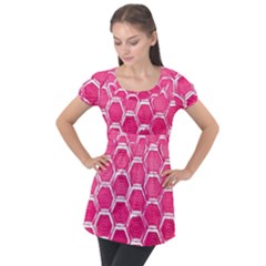 Hexagon Windows Puff Sleeve Tunic Top by essentialimage