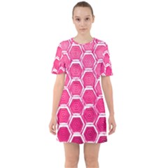 Hexagon Windows Sixties Short Sleeve Mini Dress