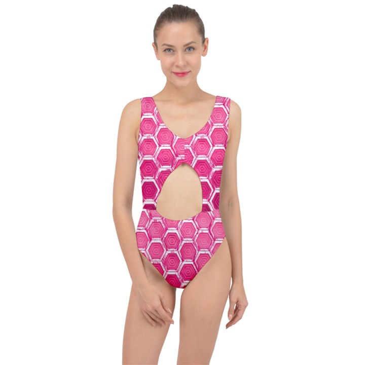 Hexagon Windows Center Cut Out Swimsuit