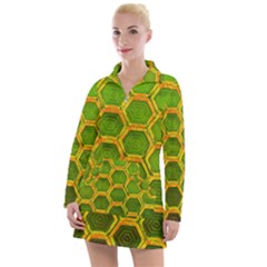 Hexagon Windows Women s Long Sleeve Casual Dress by essentialimage