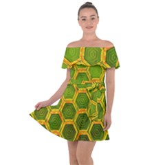 Hexagon Windows Off Shoulder Velour Dress by essentialimage