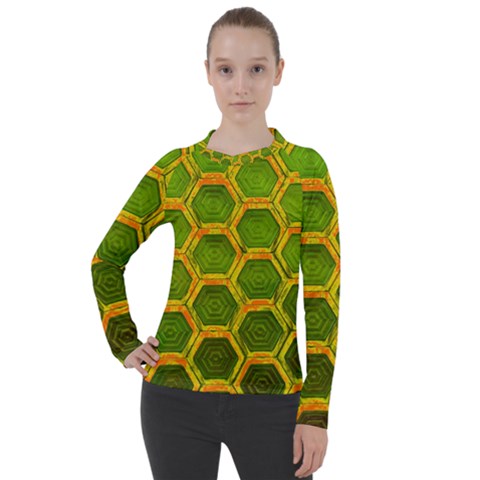 Hexagon Windows Women s Pique Long Sleeve Tee by essentialimage