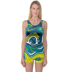 Vector Vivid Marble Pattern 14 One Piece Boyleg Swimsuit by goljakoff