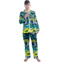 Vector Vivid Marble Pattern 14 Men s Long Sleeve Satin Pajamas Set View1