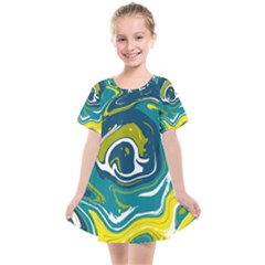 Vector Vivid Marble Pattern 14 Kids  Smock Dress by goljakoff