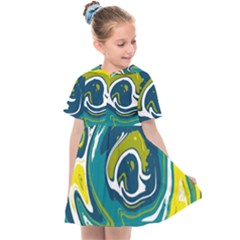 Vector Vivid Marble Pattern 14 Kids  Sailor Dress by goljakoff