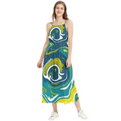 Vector Vivid Marble Pattern 14 Boho Sleeveless Summer Dress by goljakoff