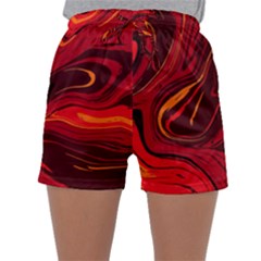 Red Vivid Marble Pattern Sleepwear Shorts by goljakoff