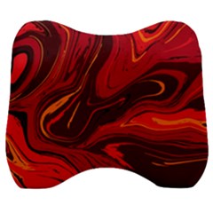 Red Vivid Marble Pattern Velour Head Support Cushion