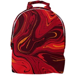 Red Vivid Marble Pattern Mini Full Print Backpack by goljakoff