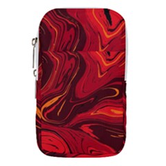 Red Vivid Marble Pattern Waist Pouch (large) by goljakoff