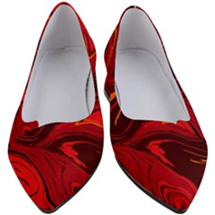 Red Vivid Marble Pattern Women s Block Heels  by goljakoff