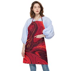 Red Vivid Marble Pattern Pocket Apron by goljakoff