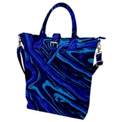 Blue Vivid Marble Pattern 16 Buckle Top Tote Bag by goljakoff