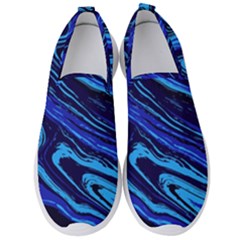 Blue Vivid Marble Pattern 16 Men s Slip On Sneakers by goljakoff