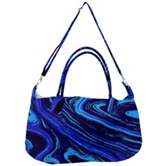 Blue Vivid Marble Pattern 16 Removal Strap Handbag by goljakoff