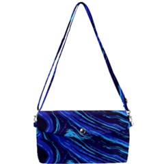 Blue Vivid Marble Pattern 16 Removable Strap Clutch Bag by goljakoff