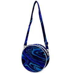 Blue Vivid Marble Pattern 16 Crossbody Circle Bag by goljakoff