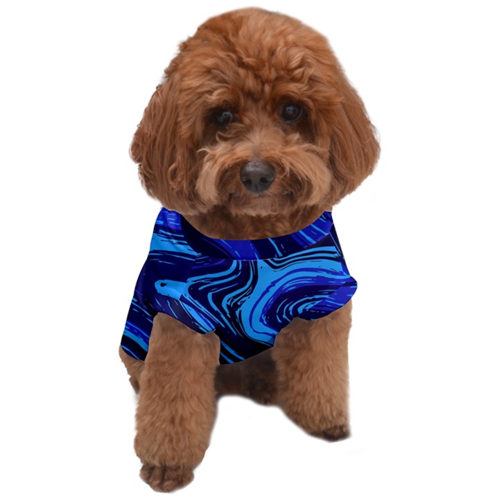 Blue Vivid Marble Pattern 16 Dog T-Shirt