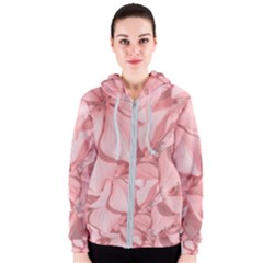Coral Colored Hortensias Floral Photo Women s Zipper Hoodie by dflcprintsclothing