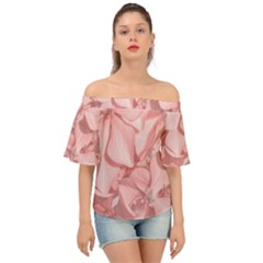 Coral Colored Hortensias Floral Photo Off Shoulder Short Sleeve Top by dflcprintsclothing