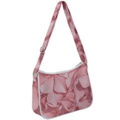 Coral Colored Hortensias Floral Photo Zip Up Shoulder Bag