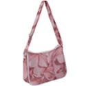 Coral Colored Hortensias Floral Photo Zip Up Shoulder Bag View1