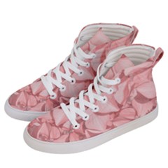 Coral Colored Hortensias Floral Photo Men s Hi-top Skate Sneakers