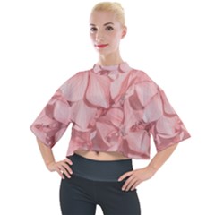 Coral Colored Hortensias Floral Photo Mock Neck Tee by dflcprintsclothing