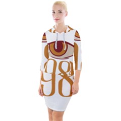 Orwell Quarter Sleeve Hood Bodycon Dress by Valentinaart