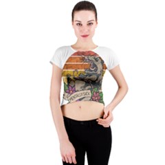 Possum - Mentally Sick Physically Thick Crew Neck Crop Top by Valentinaart