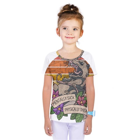 Possum - Mentally Sick Physically Thick Kids  One Piece Tee by Valentinaart