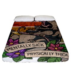 Possum - Mentally Sick Physically Thick Fitted Sheet (queen Size) by Valentinaart