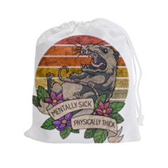 Possum - Mentally Sick Physically Thick Drawstring Pouch (2xl) by Valentinaart