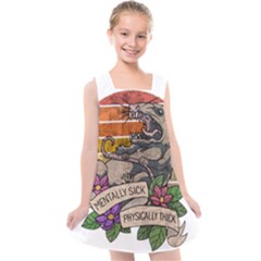 Possum - Mentally Sick Physically Thick Kids  Cross Back Dress by Valentinaart