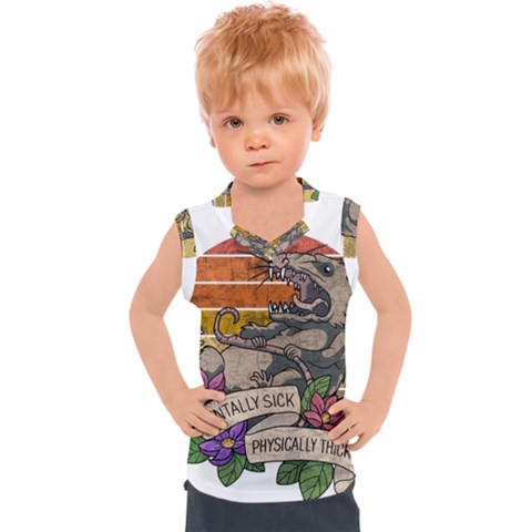 Possum - Mentally Sick Physically Thick Kids  Sport Tank Top by Valentinaart