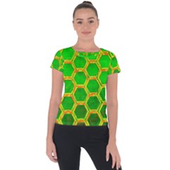 Hexagon Windows Short Sleeve Sports Top  by essentialimage