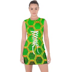 Hexagon Windows Lace Up Front Bodycon Dress by essentialimage