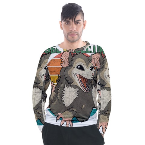 Possum - Be Urself Men s Long Sleeve Raglan Tee by Valentinaart