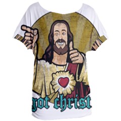 Buddy Christ Women s Oversized Tee by Valentinaart