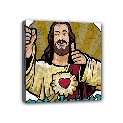 Buddy Christ Mini Canvas 4  X 4  (stretched) by Valentinaart